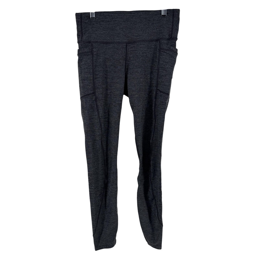Athleta Leggings Womens Medium Gray High-Rise Ankle Pocket Knit Nylon Stretch